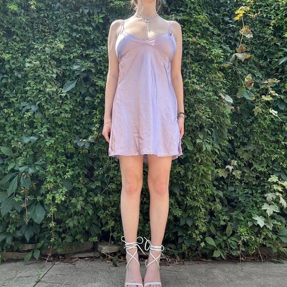 Y2k lilac purple satin mini slip dress - Picture 5 of 8
